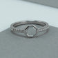 Octagon Portrait Cut Solitaire Accent Diamond Ring
