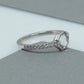 Octagon Portrait Cut Solitaire Accent Diamond Ring