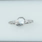 Octagon Portrait Cut Solitaire Accent Diamond Ring