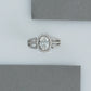Oval Cut Halo Diamond Triple Shank Engagement Ring
