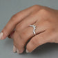 Pear Cut Lab Grown Diamond Curved Band