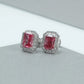 Pink Radiant Cut Lab Grown Diamond Halo Stud