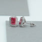 Pink Radiant Cut Lab Grown Diamond Halo Stud