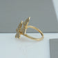 Butterfly Shape Round  Cluster  Diamond  Ring