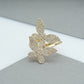 Butterfly Shape Round  Cluster  Diamond  Ring
