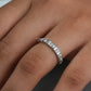 Round Cut Lab Grown Diamond  Half Wedding  Band