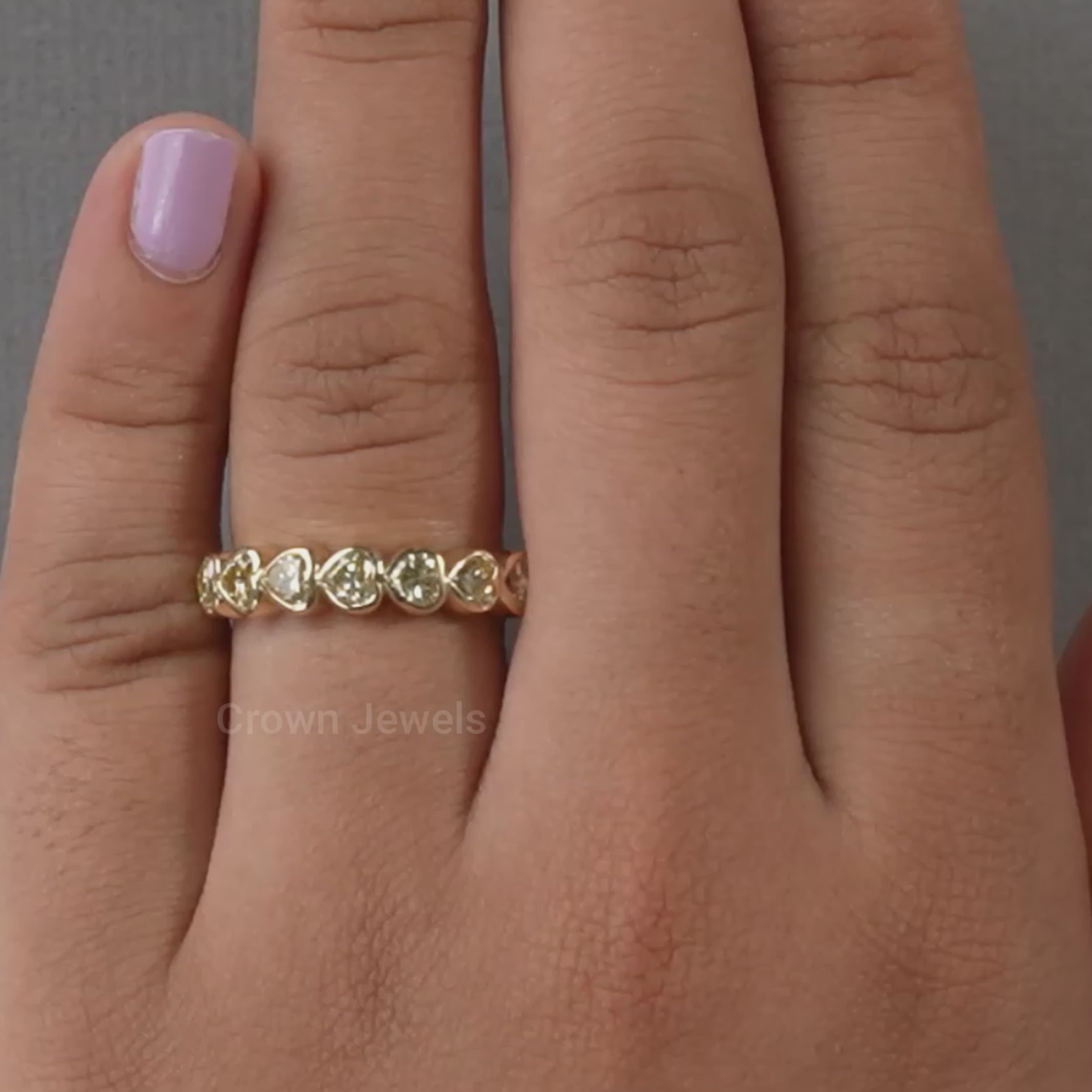 最も優遇の 7ストーンハートシェイプイエローダイヤモンドリング – Crownjewels アクセサリー