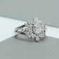 Step Cut Oval Cluster  Diamond Engagement  Ring