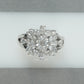 Step Cut Oval Cluster  Diamond Engagement  Ring