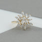 Lotus Cut Cluster Diamond Engagement Ring