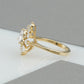 Lotus Cut Cluster Diamond Engagement Ring