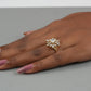 Lotus Cut Cluster Diamond Engagement Ring
