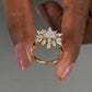 Lotus Cut Cluster Diamond Engagement Ring