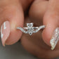 Heart Diamond  Carved Anniversary Band