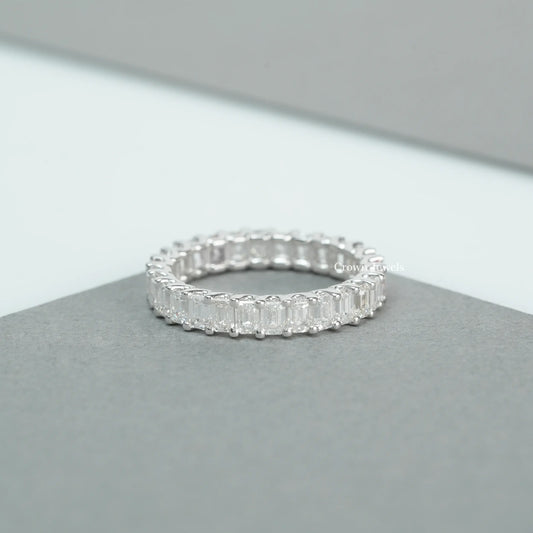 Emerald Cut Full Eternity Wedding Band