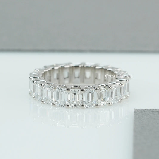 Emerald Diamond Full Eternity  Wedding Band