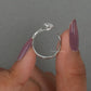 Oval Half Halo Open Cuff Wedding Ring