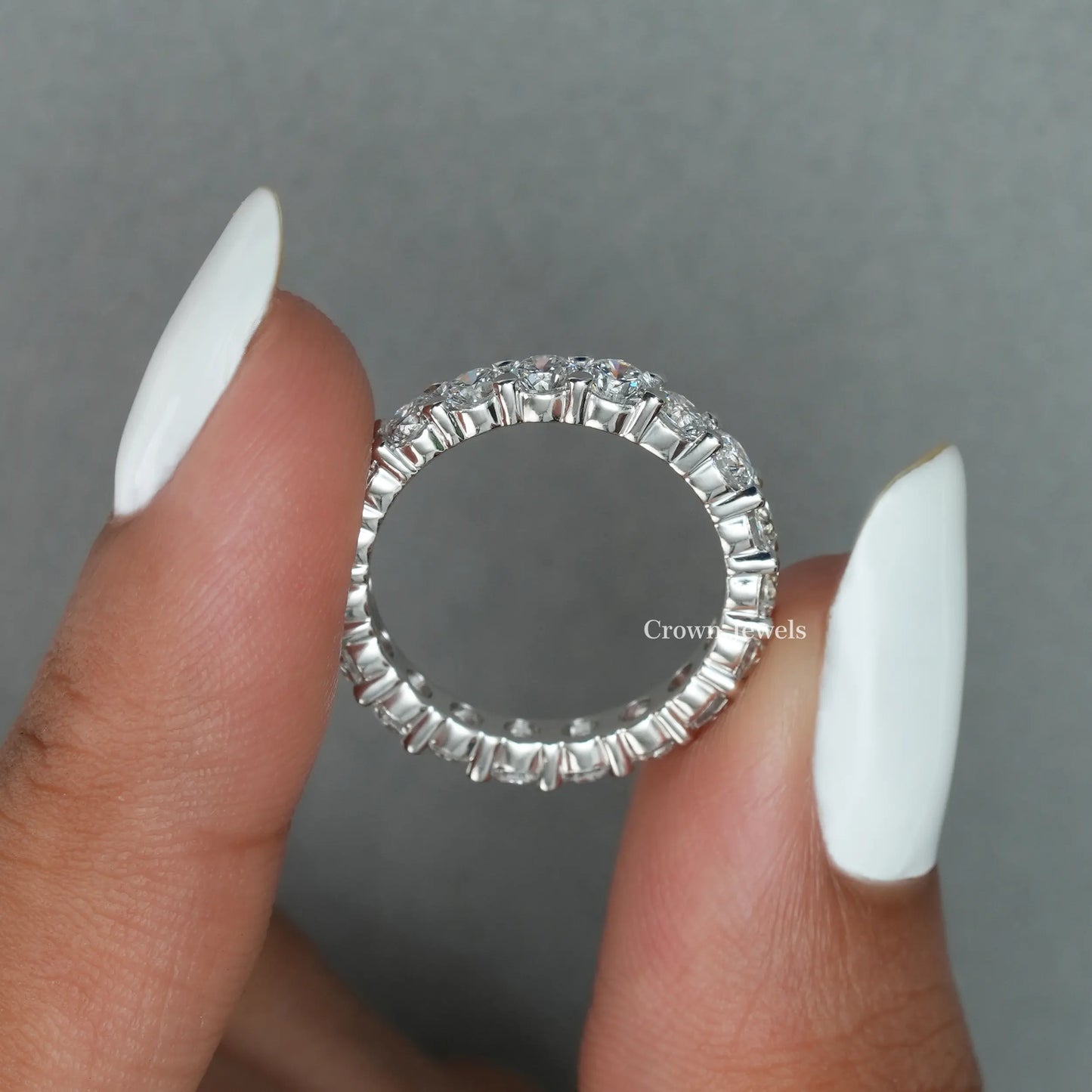 Round Cut  Full Eternity Wedding  Band