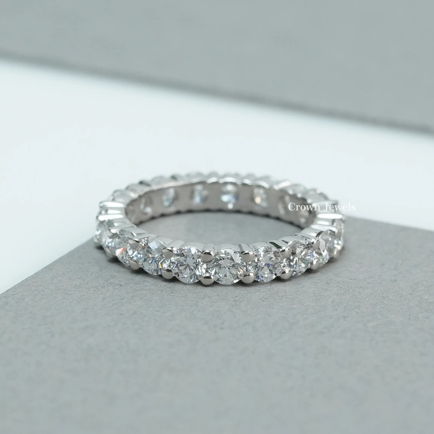 Round Cut  Full Eternity Wedding  Band