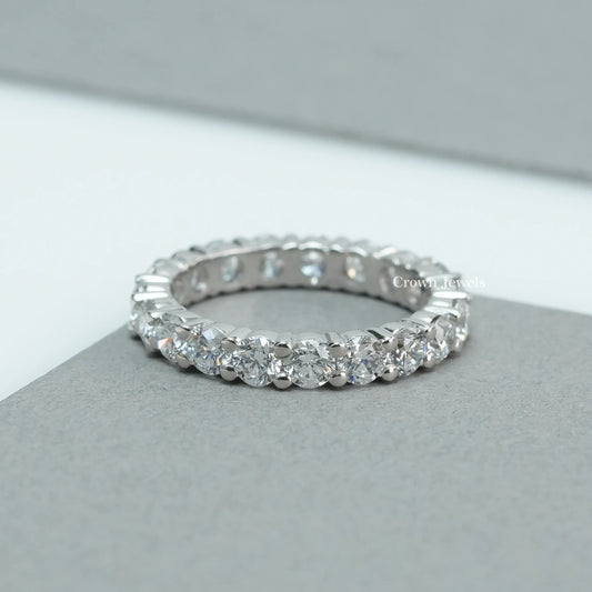 Round Cut  Full Eternity Wedding  Band