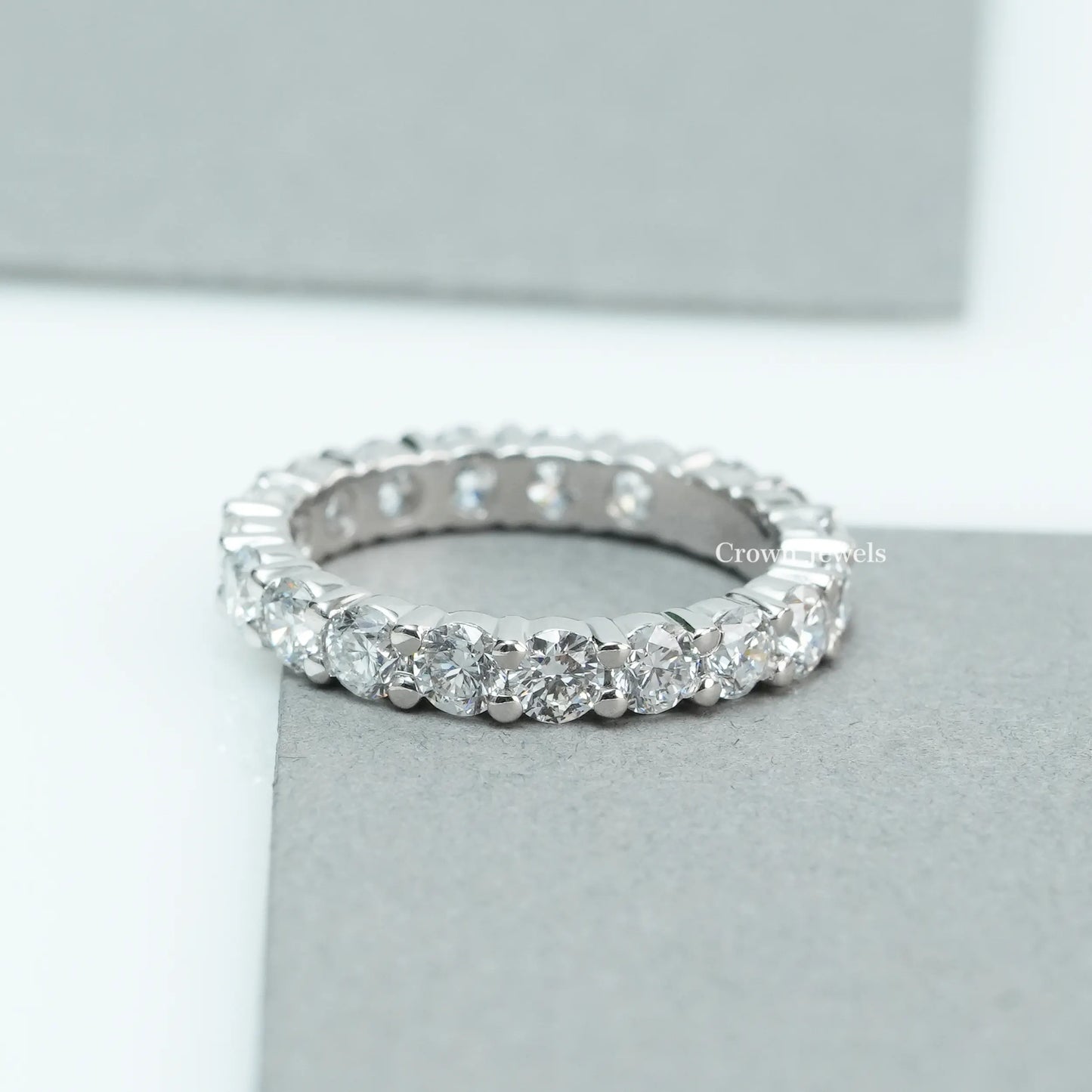 Round Cut  Full Eternity Wedding  Band