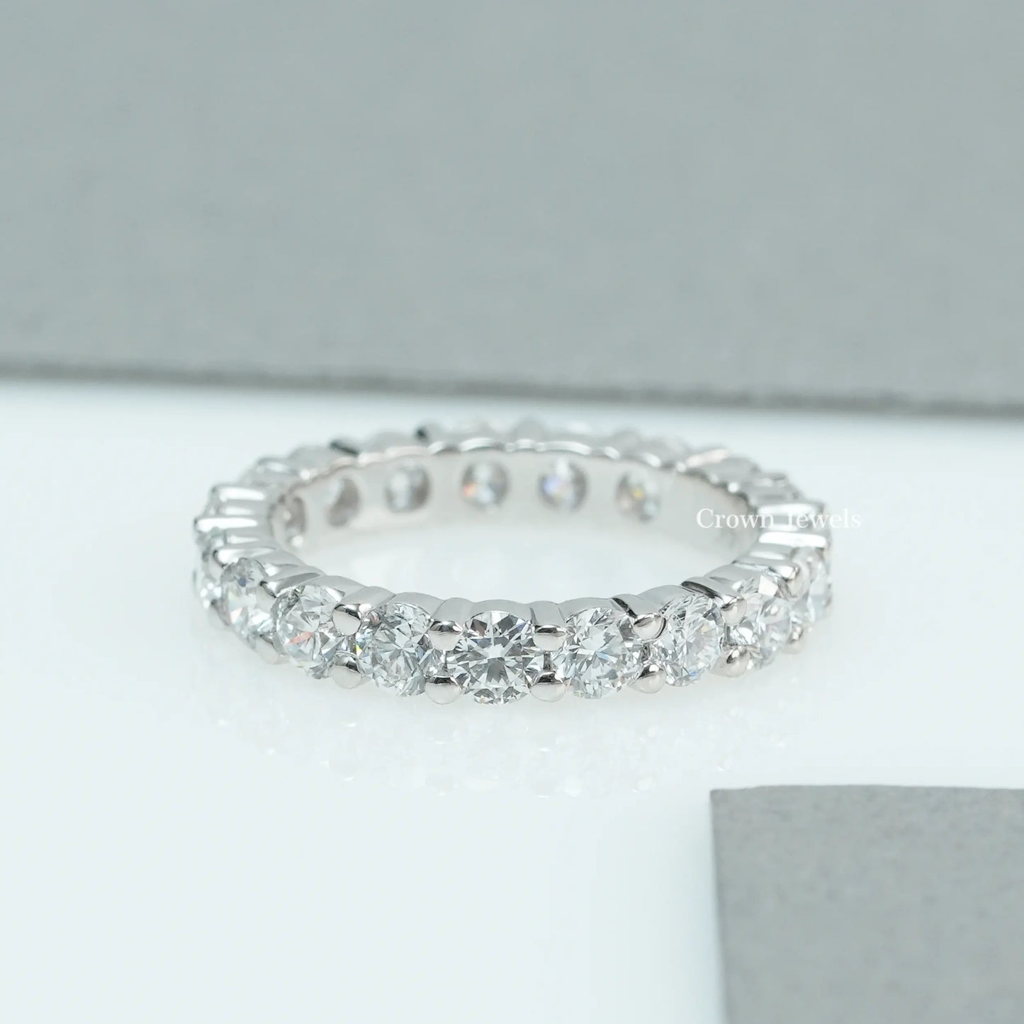 Round Cut  Full Eternity Wedding  Band