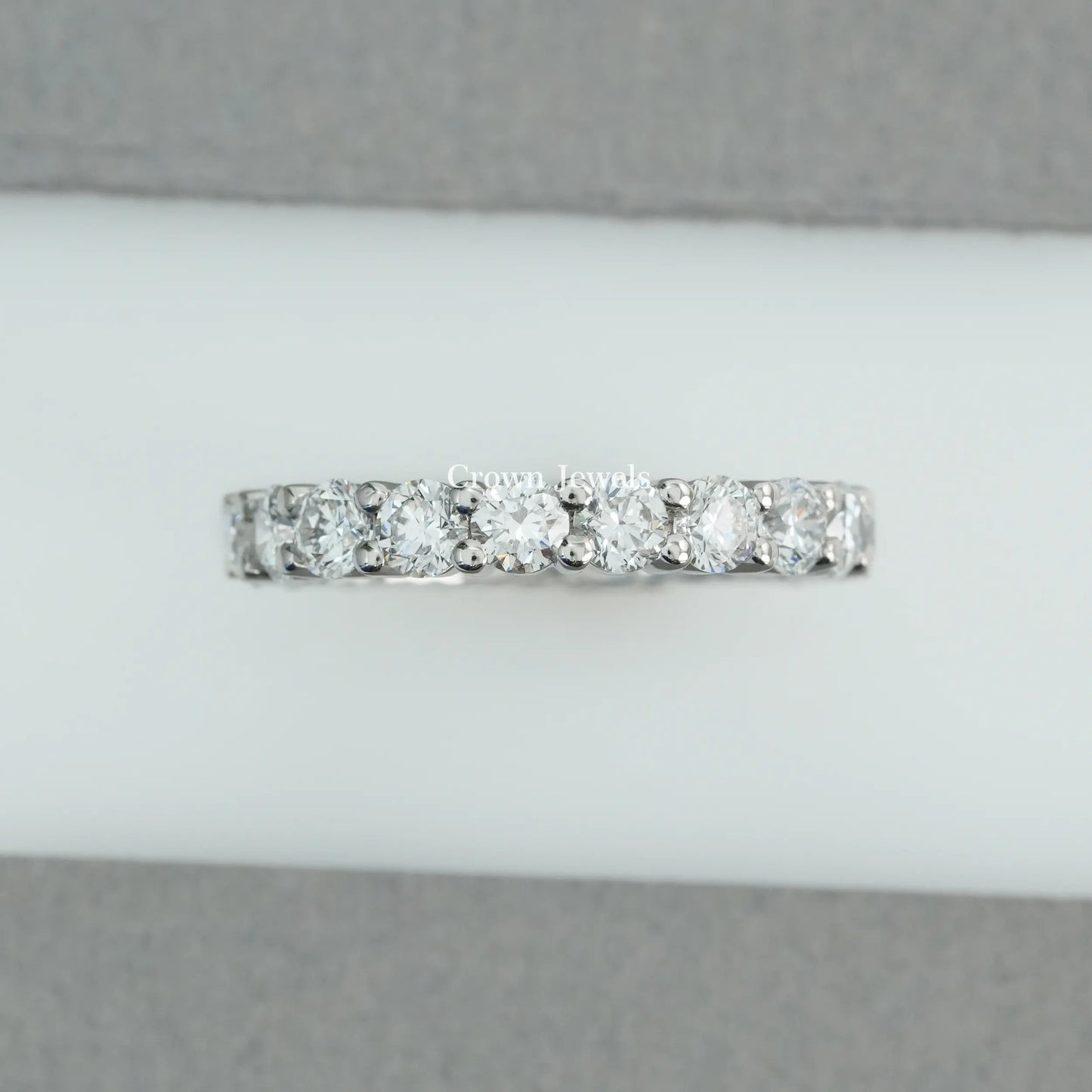 Round Cut  Full Eternity Wedding  Band