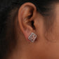Round Cluster Diamond Stud Earrings