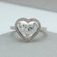 Heart Cut Lab Grown Halo Diamond Ring