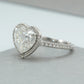 Heart Cut Lab Grown Halo Diamond Ring