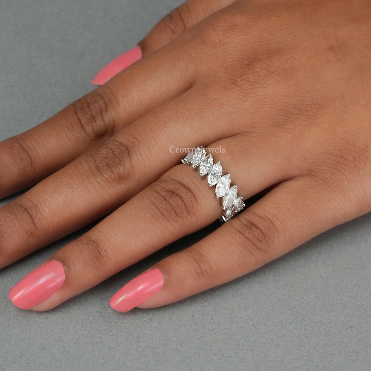 Marquise Diamond Full Eternity Wedding Band