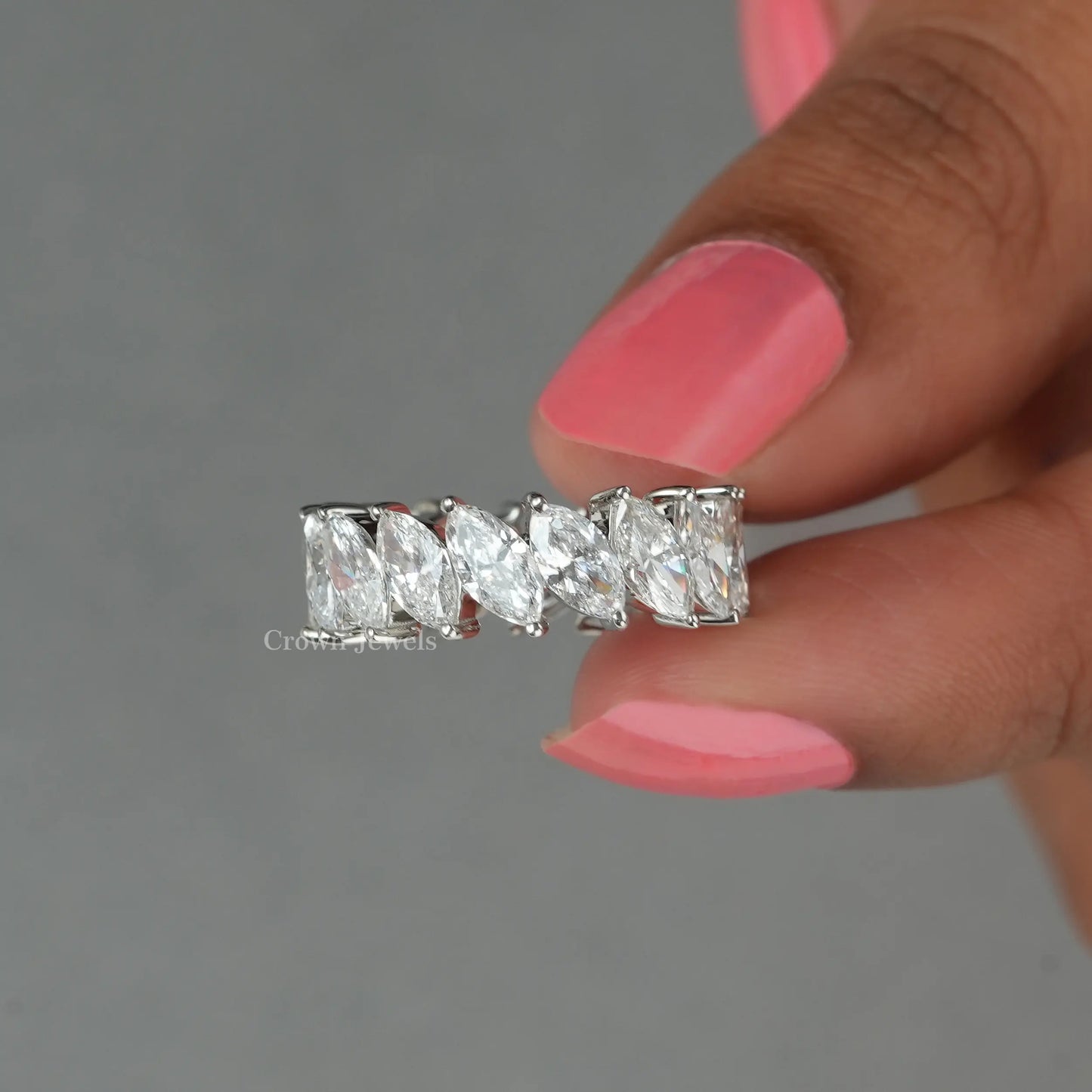 Marquise Diamond Full Eternity Wedding Band