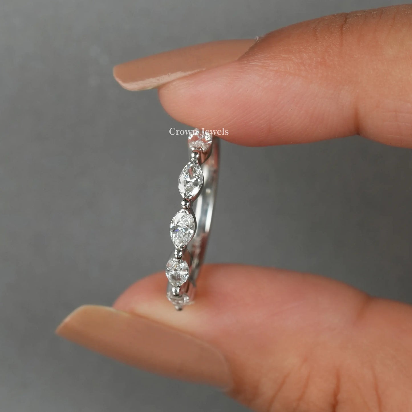 Marquise Diamond East West Setting Dainty Ring