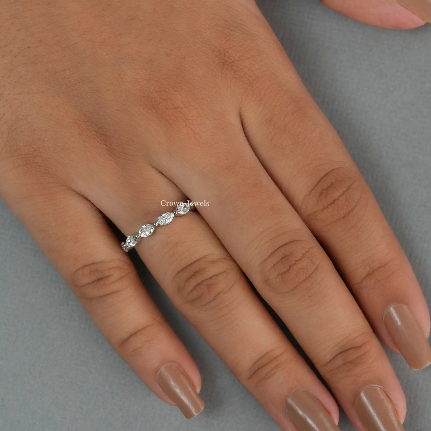 Marquise Diamond East West Setting Dainty Ring