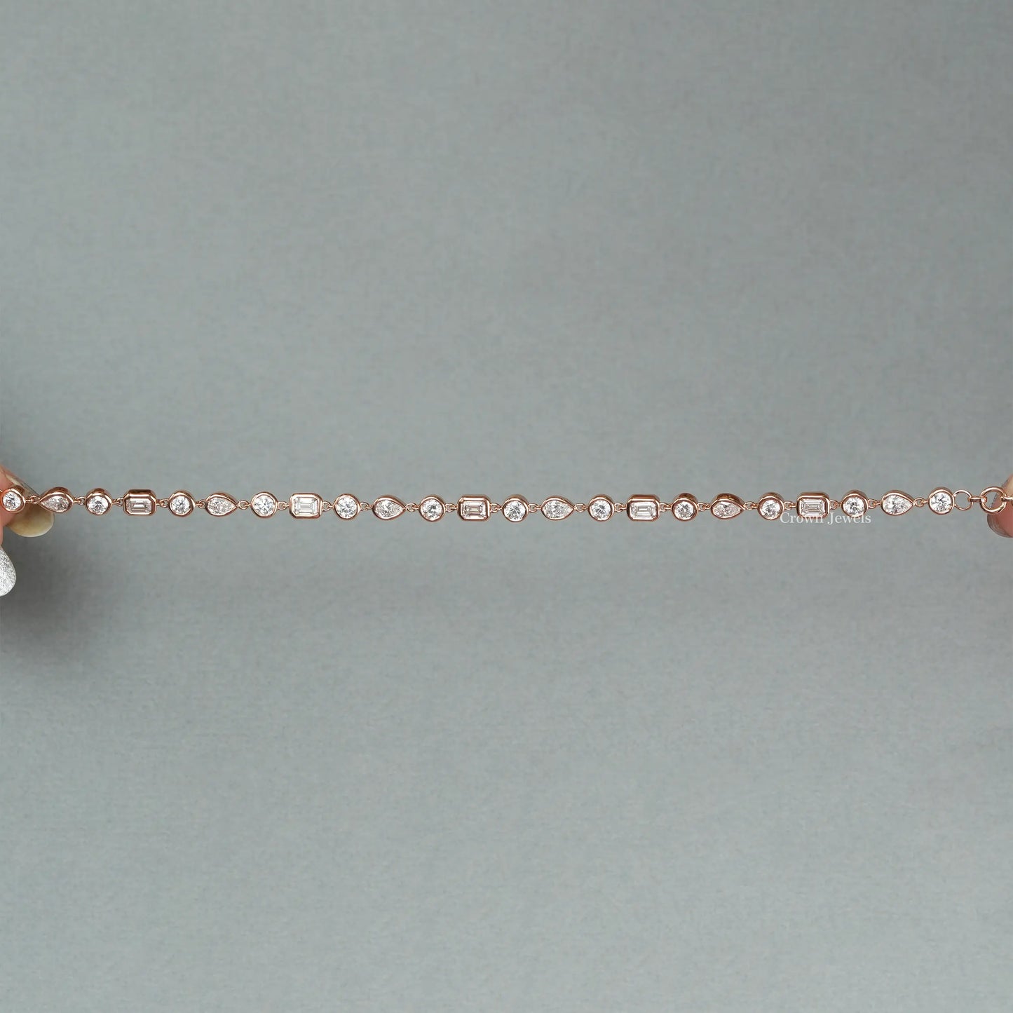 Multi Shape Bezel Set Tennis Bracelet