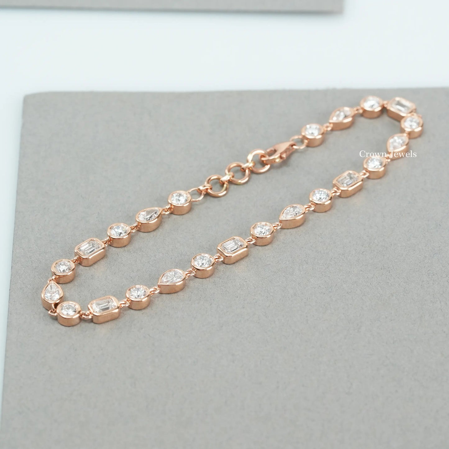 Multi Shape Bezel Set Tennis Bracelet