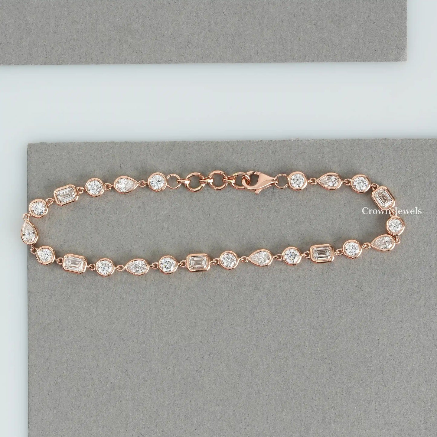Multi Shape Bezel Set Tennis Bracelet