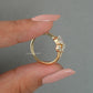 Oval Diamond Open Cuff Danity Ring