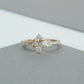 Oval Diamond Open Cuff Danity Ring
