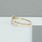 Oval Diamond Open Cuff Danity Ring