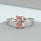Three  Stone Pink  Radiant Diamond Ring