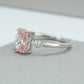 Three  Stone Pink  Radiant Diamond Ring