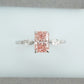 Three  Stone Pink  Radiant Diamond Ring