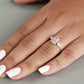 Three  Stone Pink  Radiant Diamond Ring