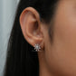 Pink Round Cut Flower Shape Earrings