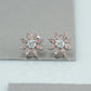 Pink Round Cut Flower Shape Earrings