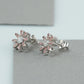 Pink Round Cut Flower Shape Earrings
