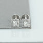 Princess Cut Halo Diamond  Stud Earrings