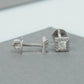 Princess Cut Halo Diamond  Stud Earrings