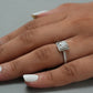 Princess Cut Halo Diamond Solitaire Accent Ring